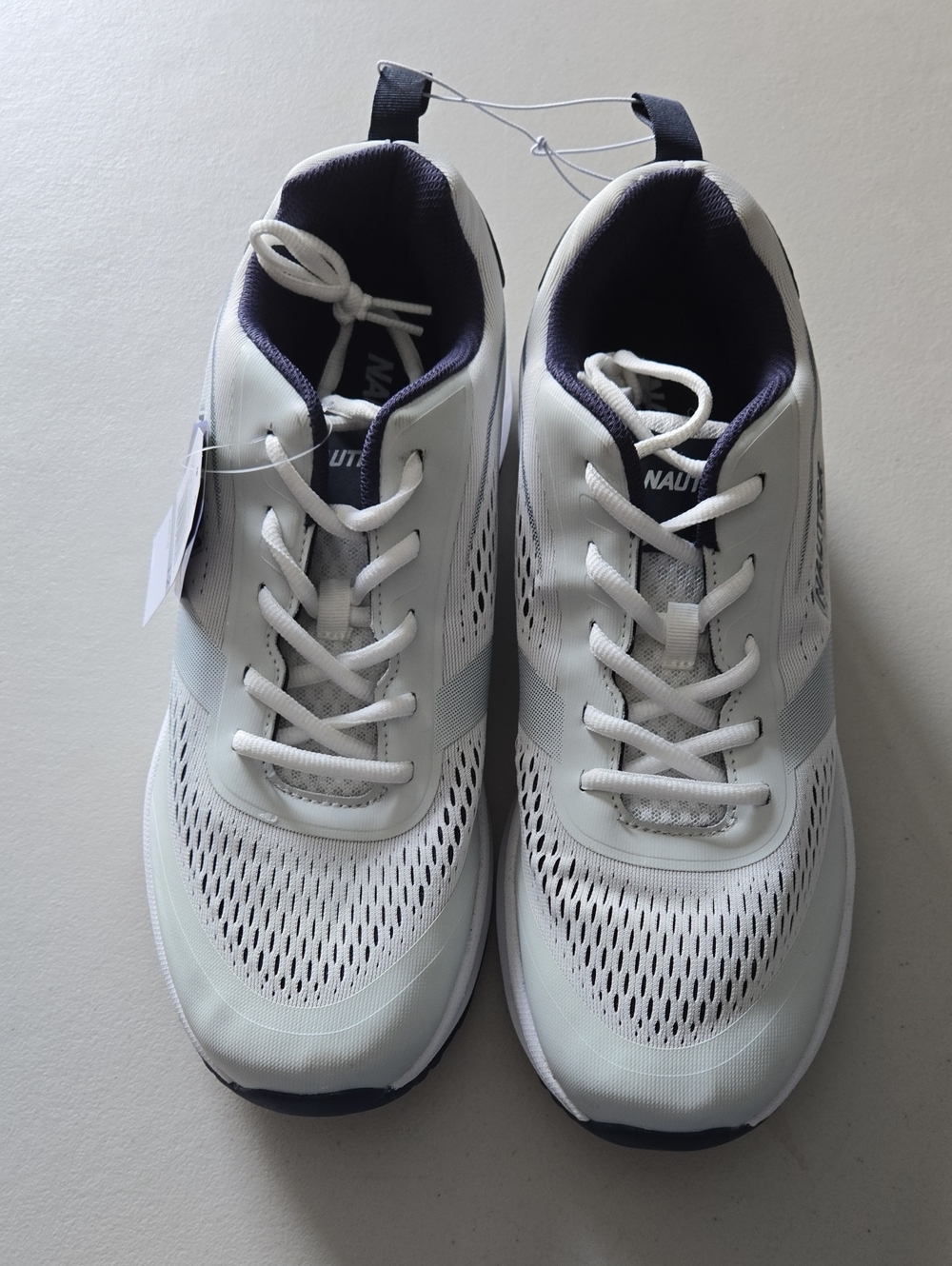 Nautica White & Navy Mesh Athletic Sneakers